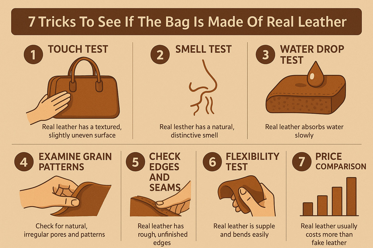 7 Tricks To See If The Bag Is Made Of Real Leather