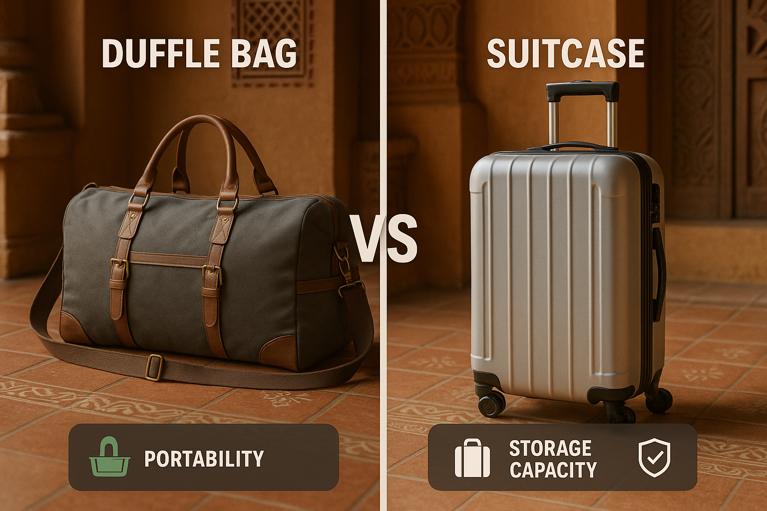 duffle bags vs suitcase