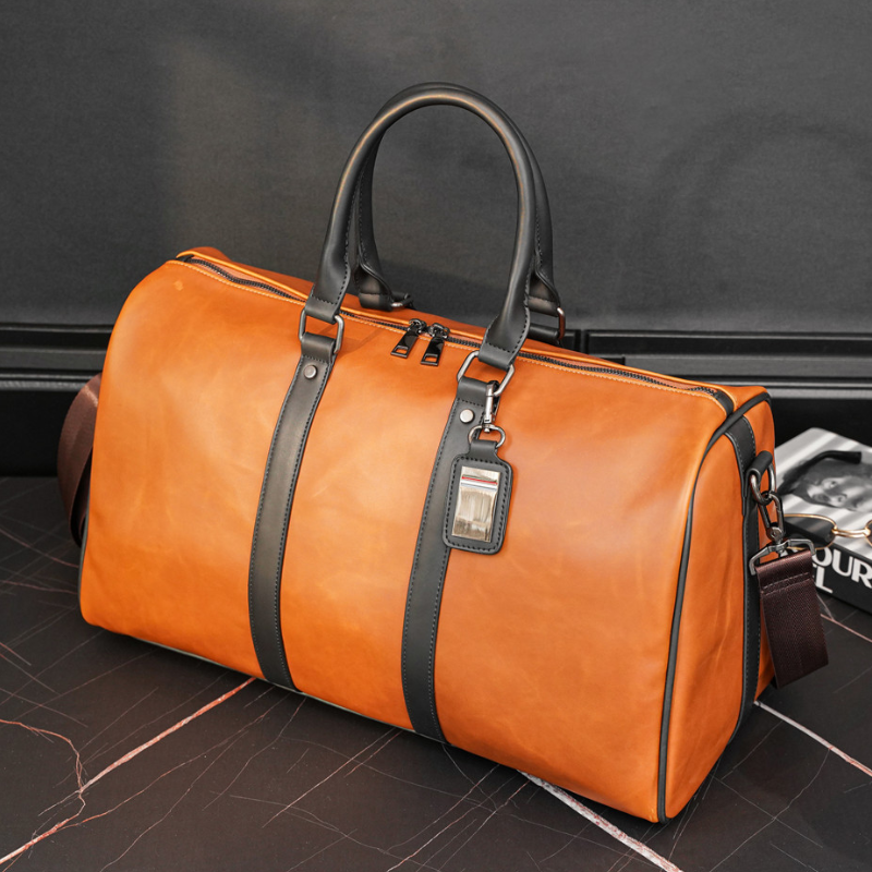 Retro Style Men's PU Leather Travel Duffle Bag
