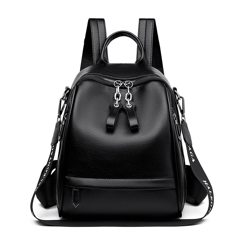 Trendy Soft Leather Unisex Backpack