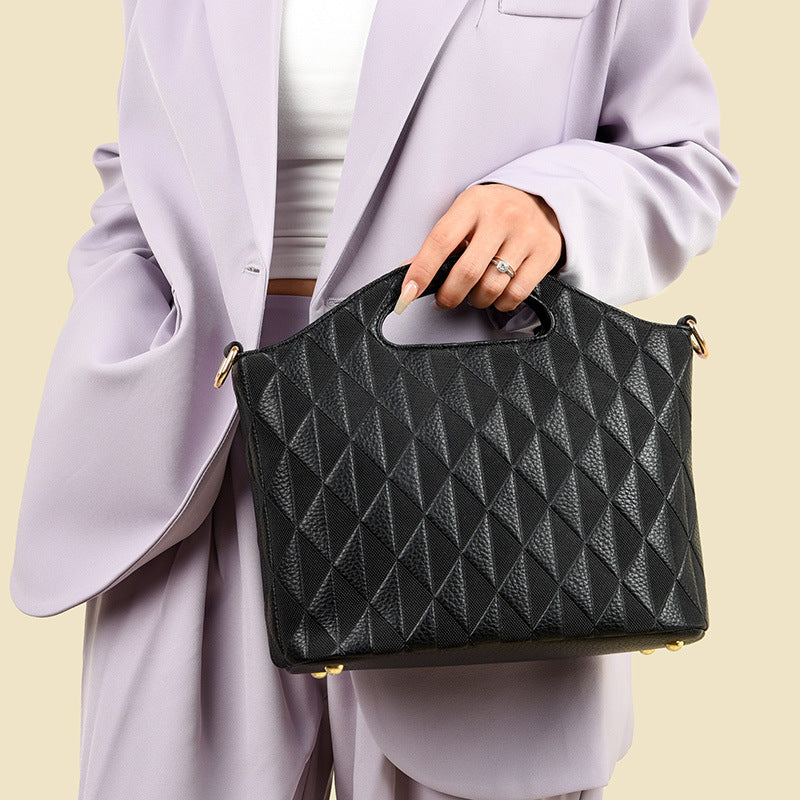 Diamond Texture Classic Handbag