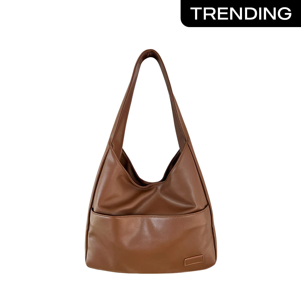 Retro Casual PU Leather Large Capacity Commuter Shoulder Bag