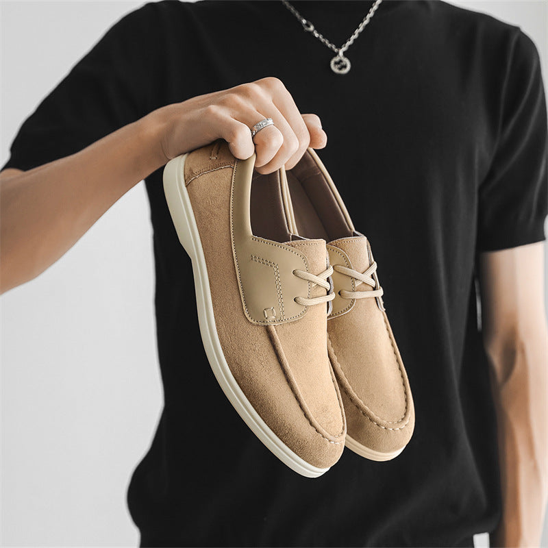 Heritage Flex Leather Slip On Sneakers