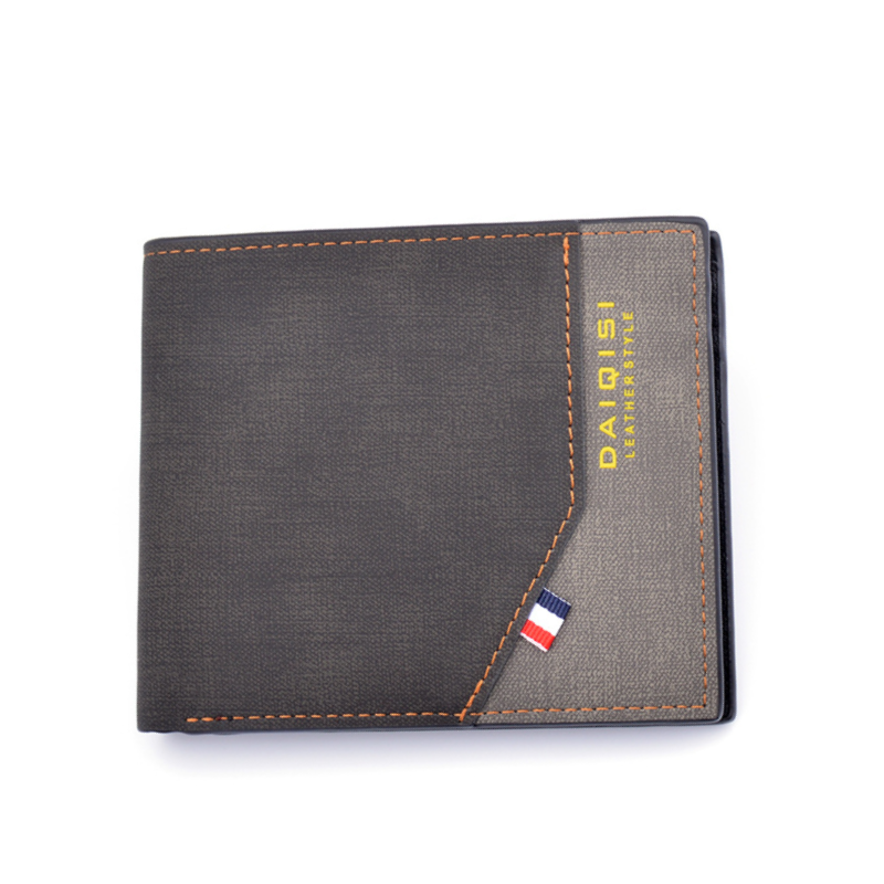 Men's Contrast Color Fashion PU Leather Wallet