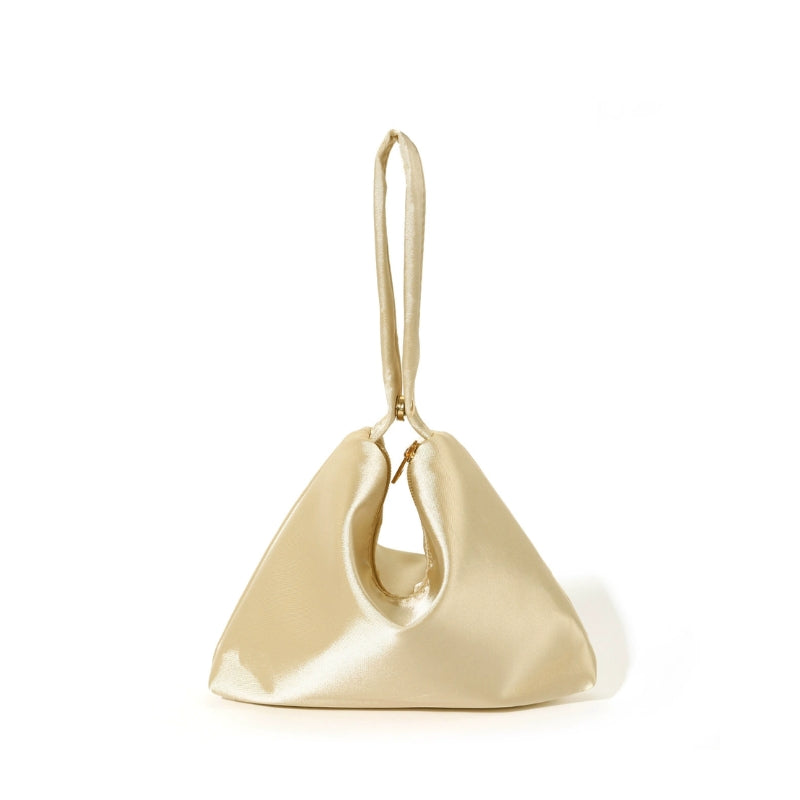Elegant Satin Triangle Evening Wristlet Handbag