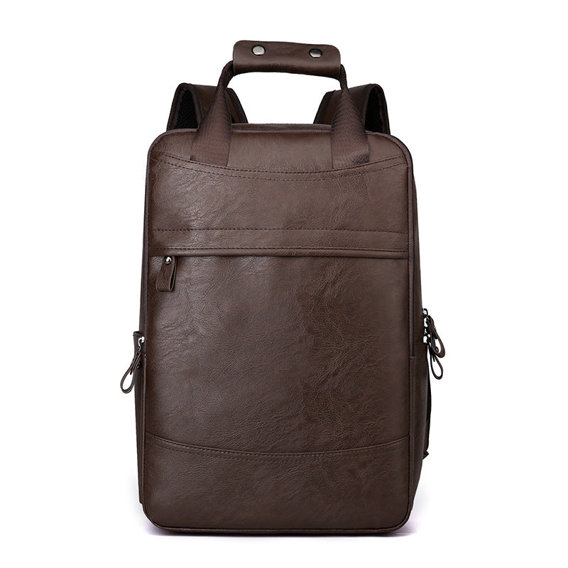 Large Capacity Men's Fashion Leather Travel Backpack
