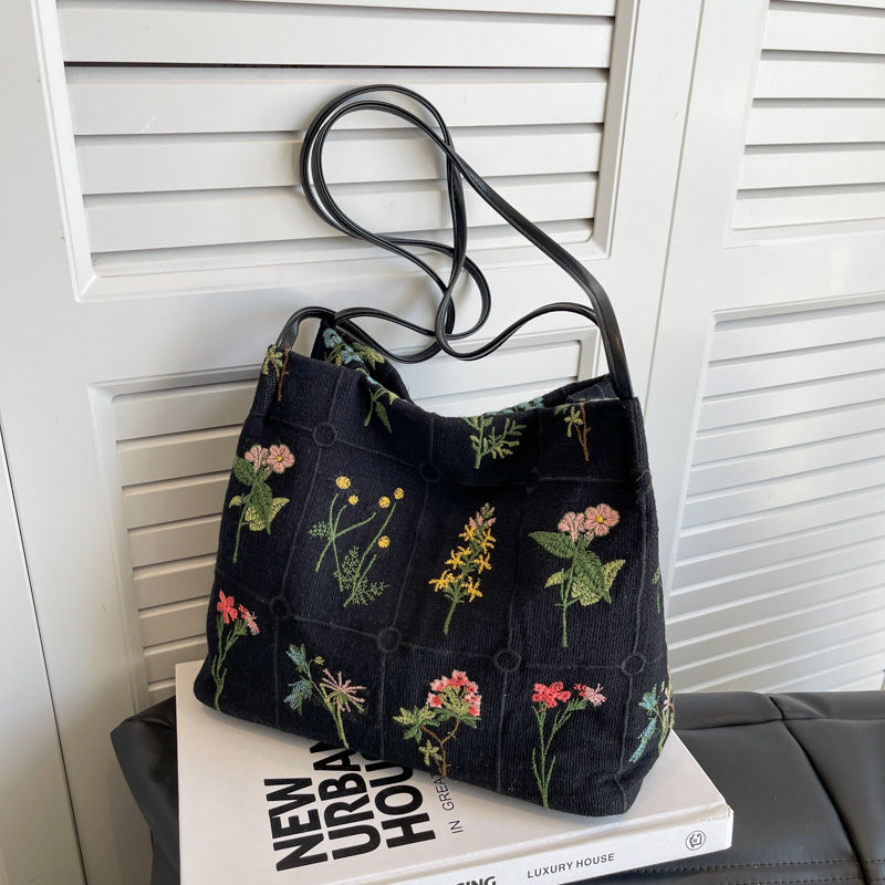 Floral Print Sweet Cotton Shoulder Messenger Bag