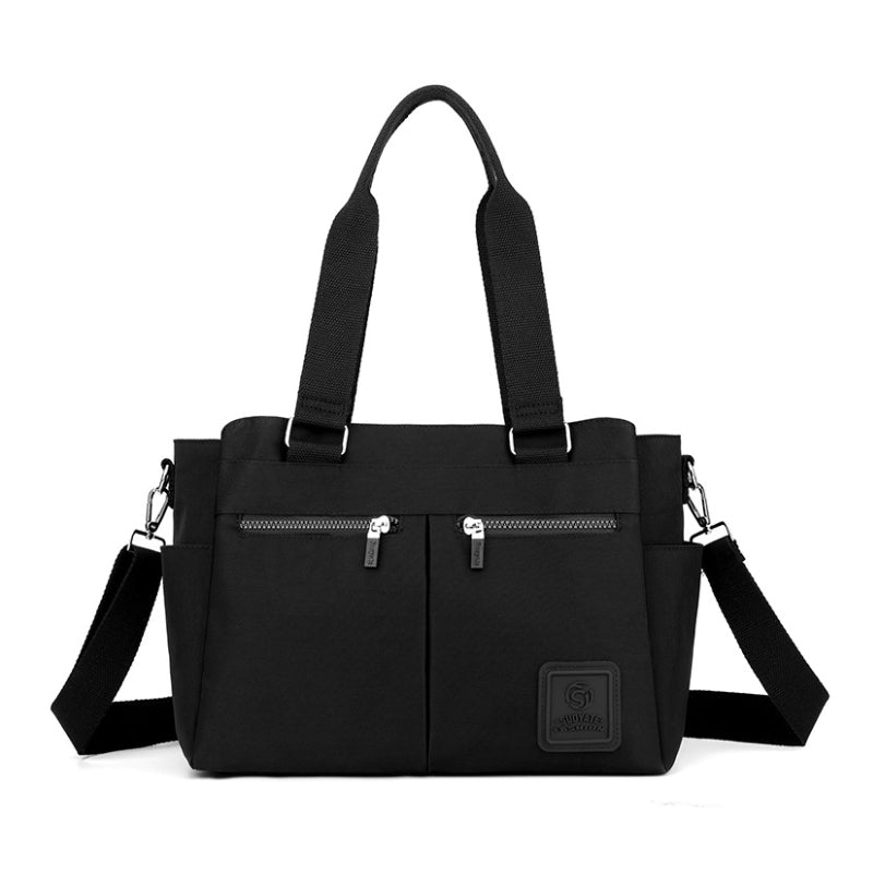 Minimal Shoulder Bag with Zip Pockets
