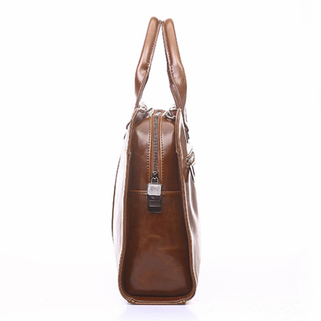 Style Men's Horizontal PU Leather Briefcase
