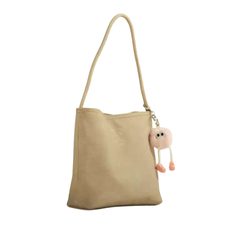 Premium Texture Denim Bucket Shoulder Bag