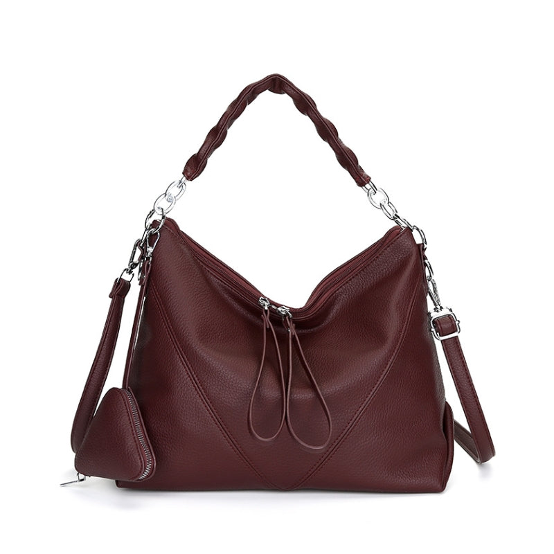 Versatile Large Capacity Shoulder Bag with Pouch