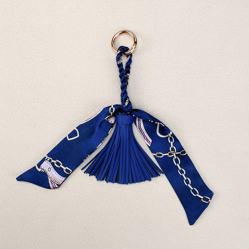 Leather Bow Tassel Bag Charm