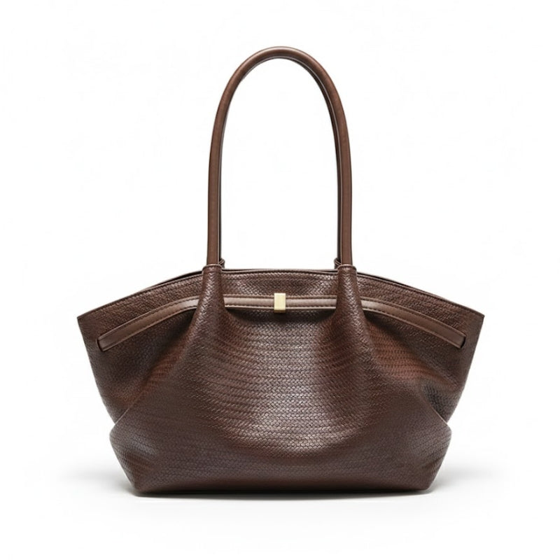 Woven Texture Winged Tote Bag with Slim Top Handles