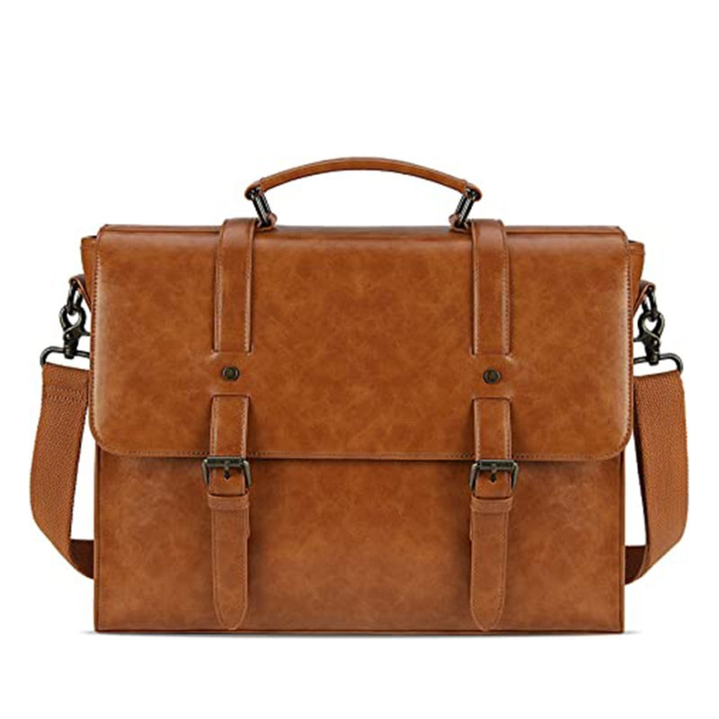 Professional Textured Leather Briefcase Style Laptop Bag