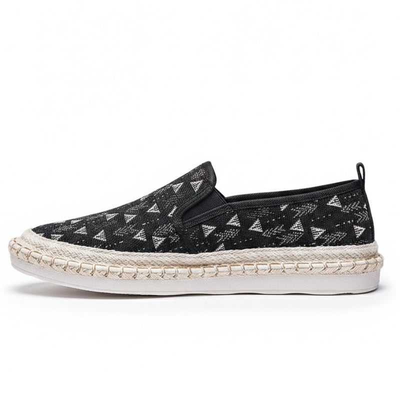 Men's Artistic Patterned Slip-On Canvas Loafers
