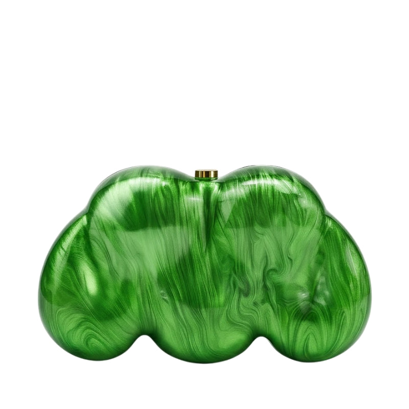 Sculptural Marbled Cloud Silhouette Clutch