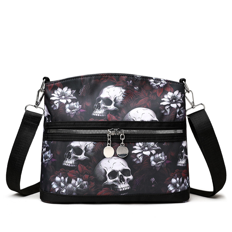 Floral Skull Crossbody Bag