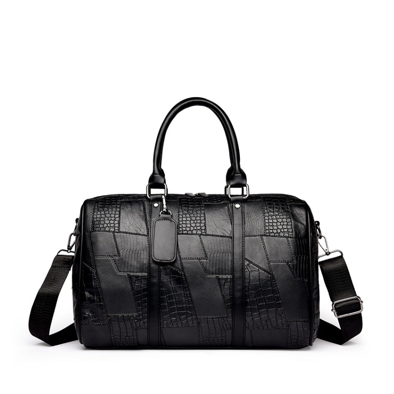 Artisan Quilted Geometric Travel Weekender Duffle Bag