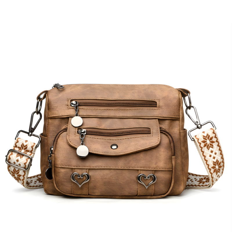 Retro Style Vintage Multi Pocket Shoulder Bag