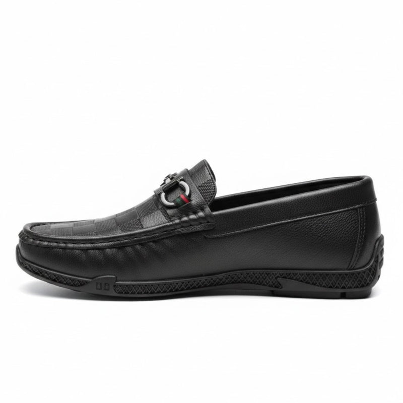 Men's Embossed Checkered Loafers