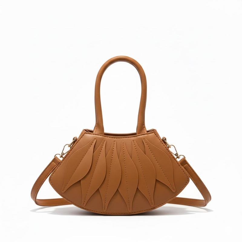 Chic Petal Textured Handbag with Crossbody Strap