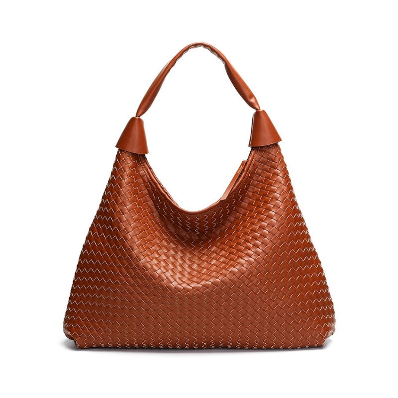 Artisanal Woven Lattice Slouchy Shoulder Bag