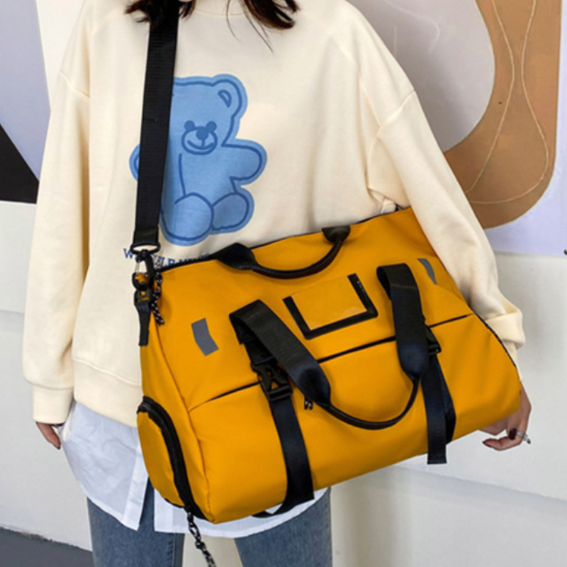 New Coated Oxford Cloth Fitness Bag with Shoe Compartment