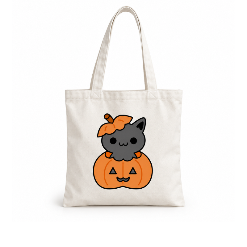 Pumpkin Cat Women’s Halloween Tote Bag