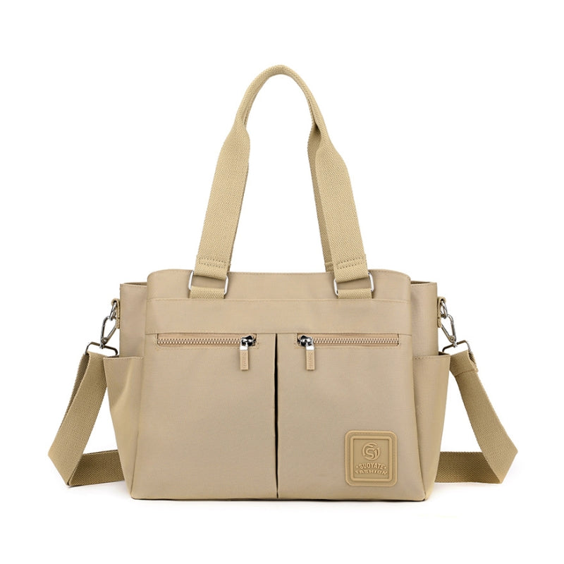 Minimal Shoulder Bag with Zip Pockets