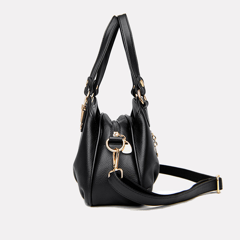 Elegant PU Leather Crossbody Shoulder Tote Bag