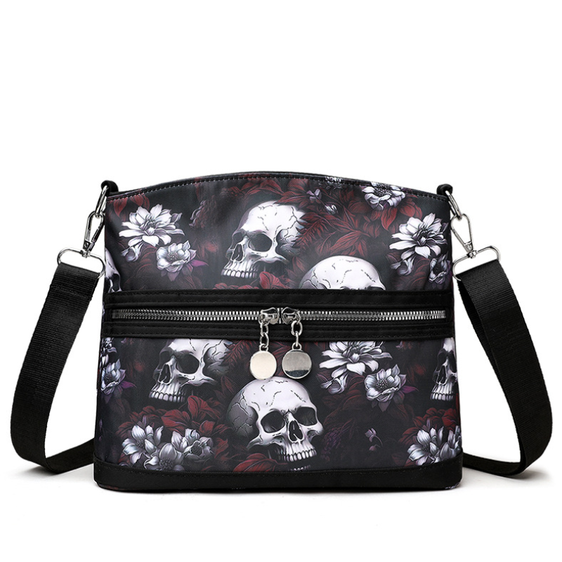 Floral Skull Crossbody Bag