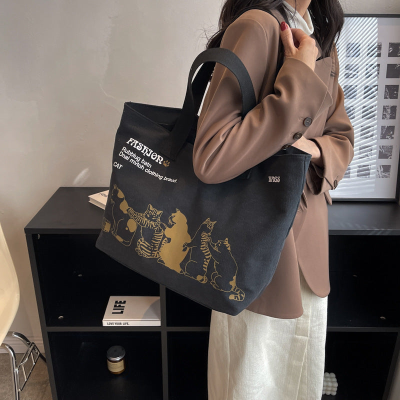 Leisure Large Capacity Canvas Student Tote Bag