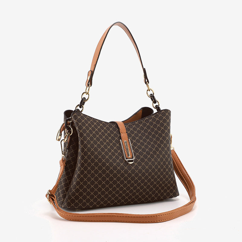 Large Capacity Triple Layer PU Leather Shoulder Messenger Bag