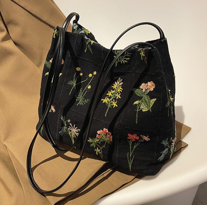 Floral Print Sweet Cotton Shoulder Messenger Bag