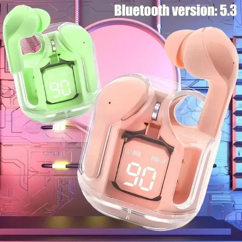 Clear Shell Wireless Bluetooth Earbuds