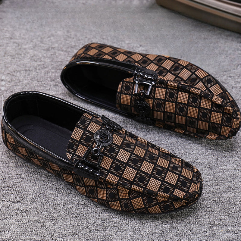 Men's Geometric Pattern Slip On Loafers
