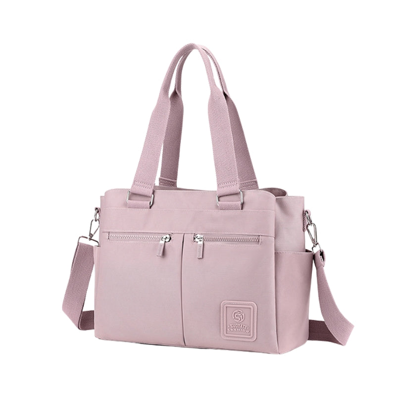 Minimal Shoulder Bag with Zip Pockets