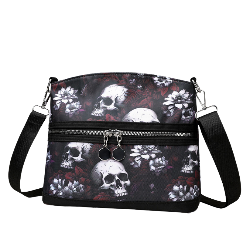 Floral Skull Crossbody Bag