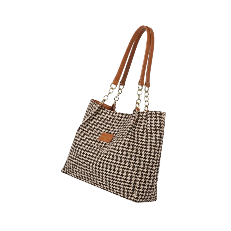 Retro Check Pattern Tote Bag