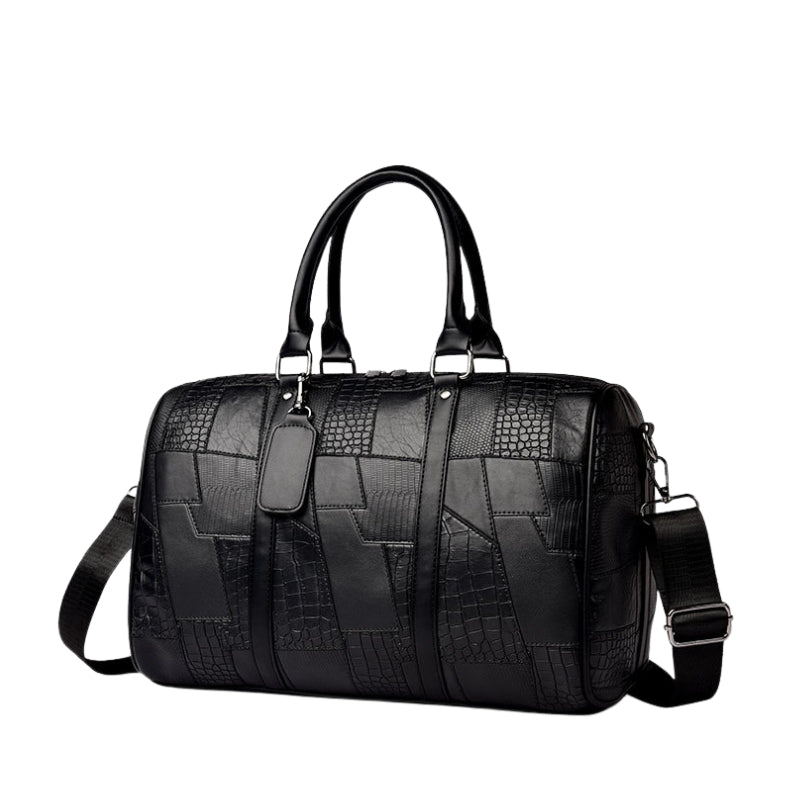 Artisan Quilted Geometric Travel Weekender Duffle Bag