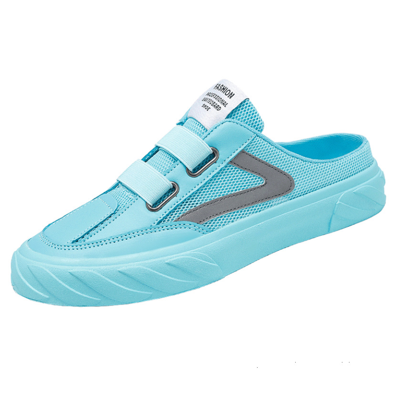 Men's Sporty Hook-and-Loop Backless Walking Sneakers