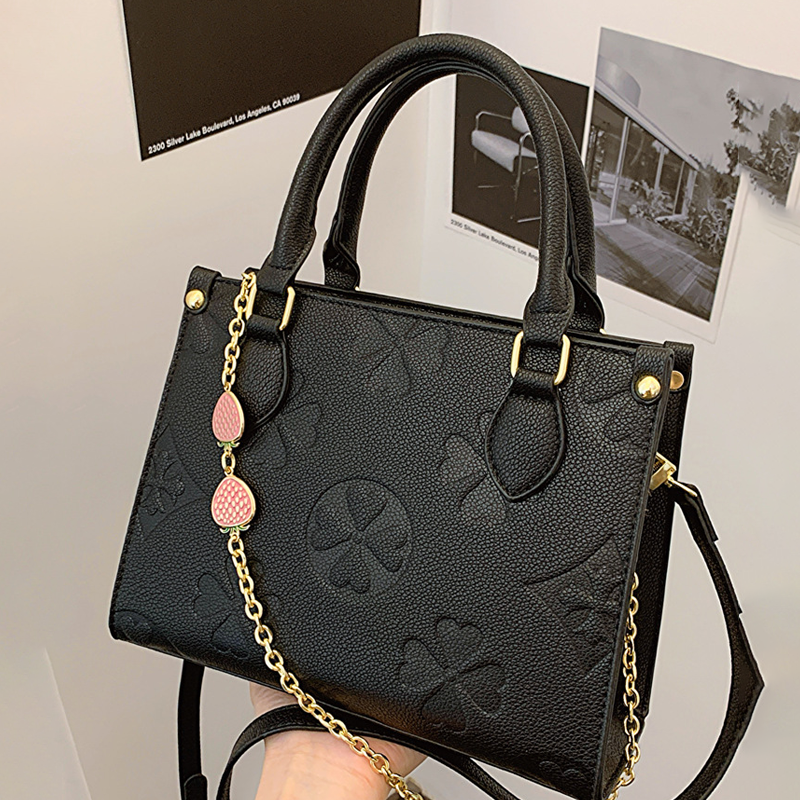 Retro Chain Print PVC Small Square Shoulder Tote