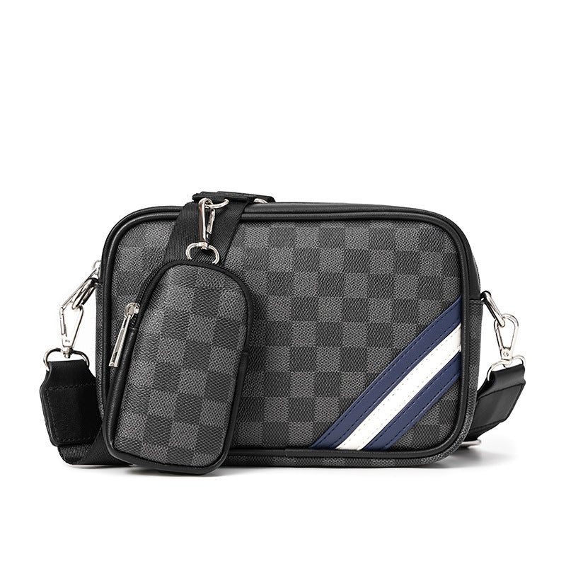 Classic Plaid Men's Fashion Crossbody Bag