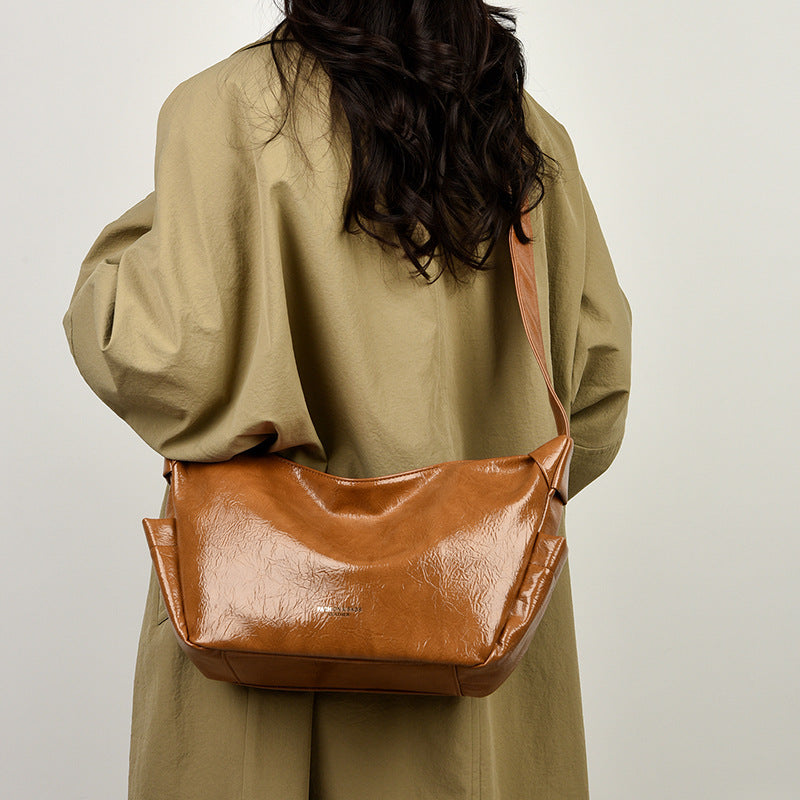 Sable Wax Leather Shoulder Bag