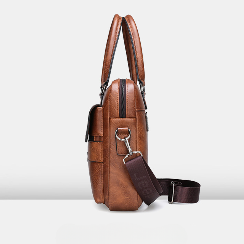 Retro Men's Leather Laptop Briefcase