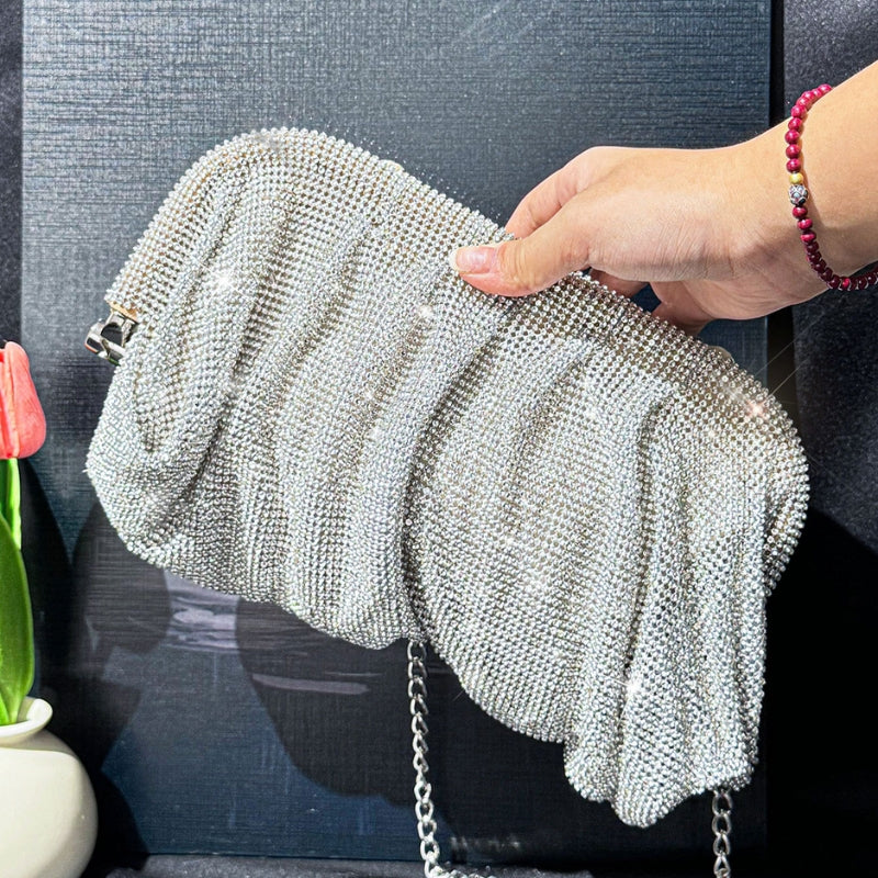 Sparkling Rhinestone Pouch Clutch