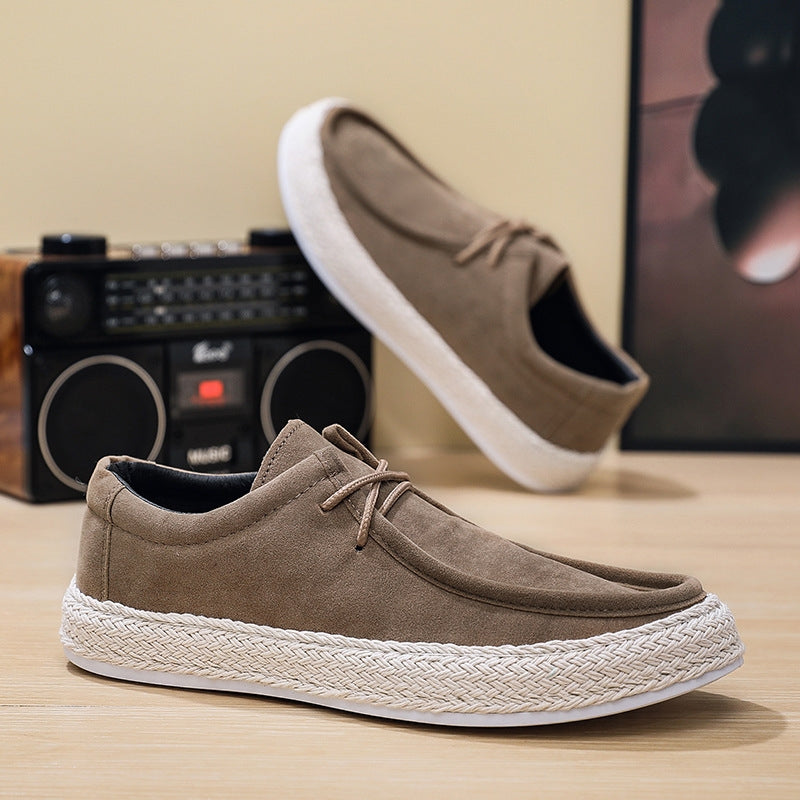 Men's Suede-Finish Braided Loafers