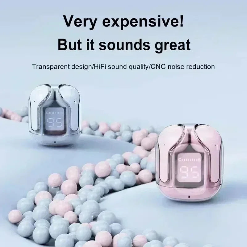 Clear Shell Wireless Bluetooth Earbuds