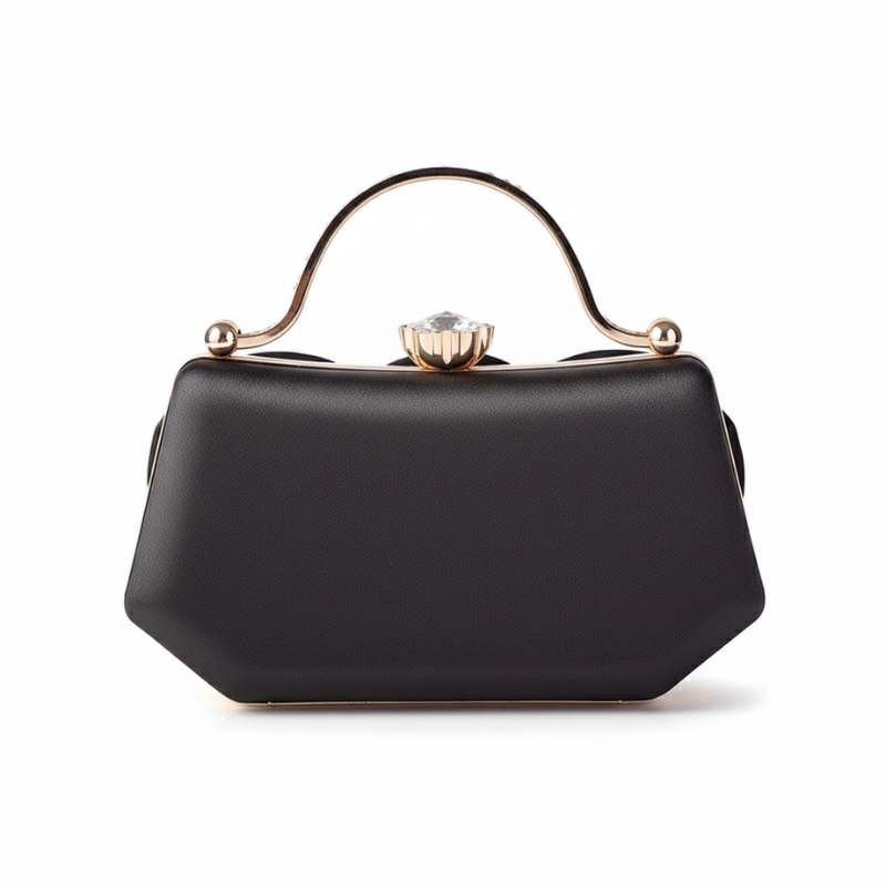 Rose Bloom Satin Top-Handle Clutch