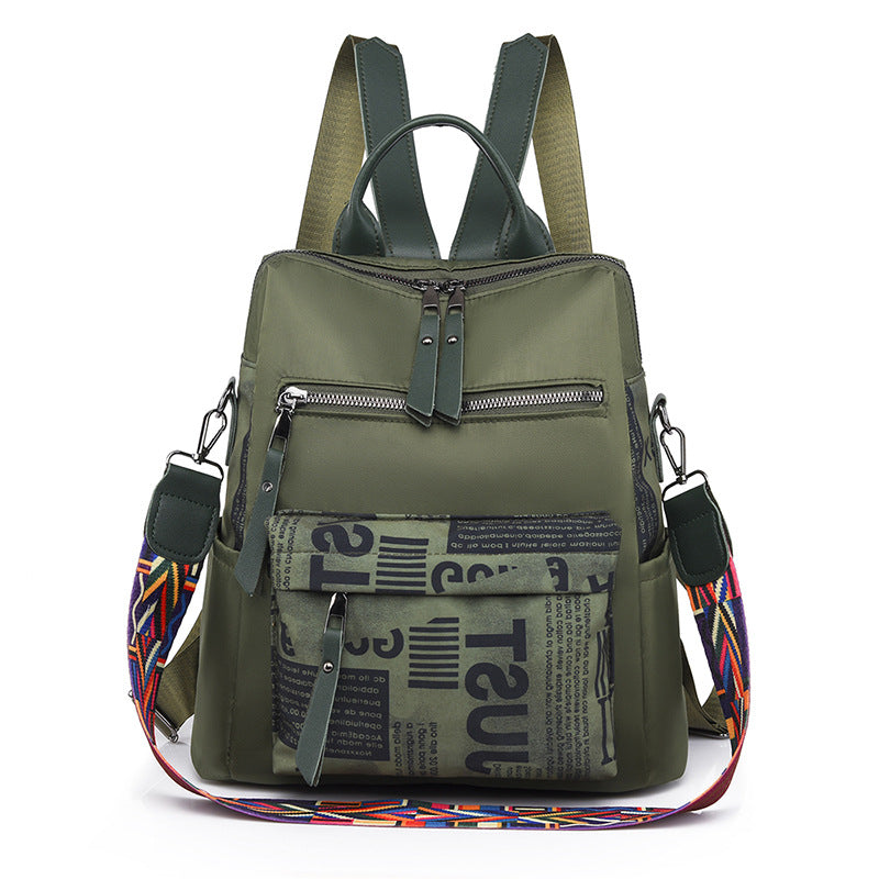 Trendy Contrast Oxford Cloth Lightweight Travel Backpack